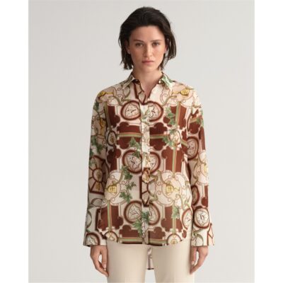 Gant Relaxed American Luxe Printed Cotton Silk Shirt