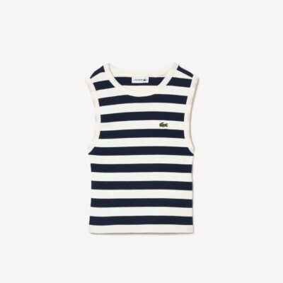 Lacoste Ribbed Cotton Striped Tank Top