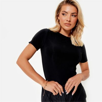 I Saw It First Double Layered Slinky Cropped T-Shirt