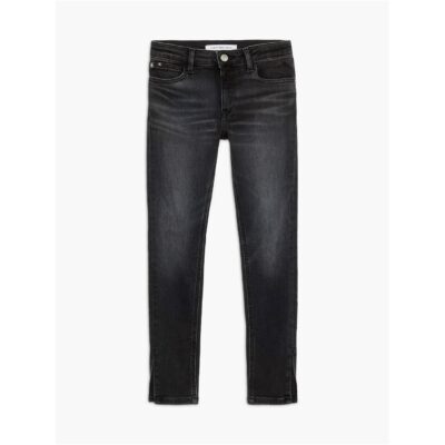 Calvin Klein Jeans SKINNY MR SLIT OPTIC BLACK