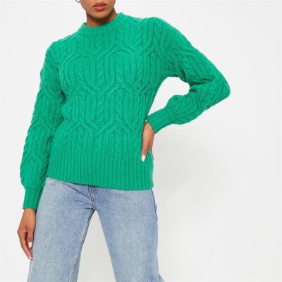 I Saw It First Crew Neck Cable Knit Jumper