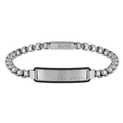 Boss Gents BOSS ID Brushed Stainless Steel Bracelet