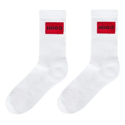 HUGO 2 Pack Rib Label Crew Socks