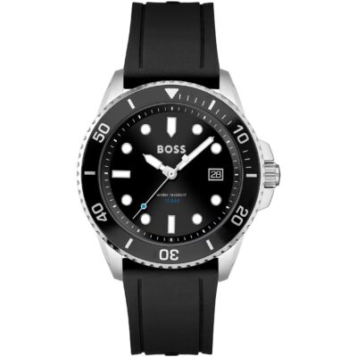 Boss Gents BOSS Ace Black Silicone Strap Watch