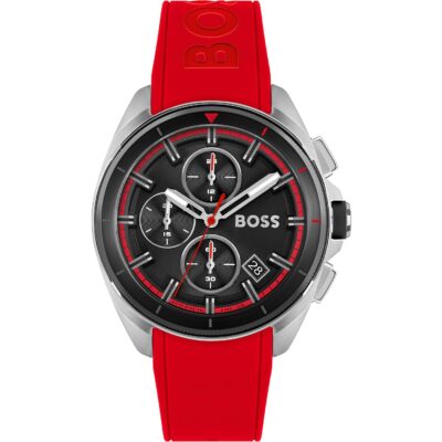 Boss Gents BOSS Volane Red Silicone Strap Watch